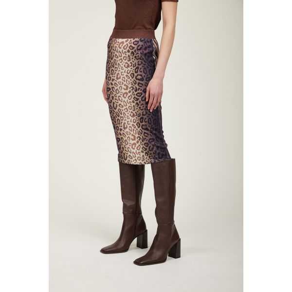 Skirt with Animalier print double use