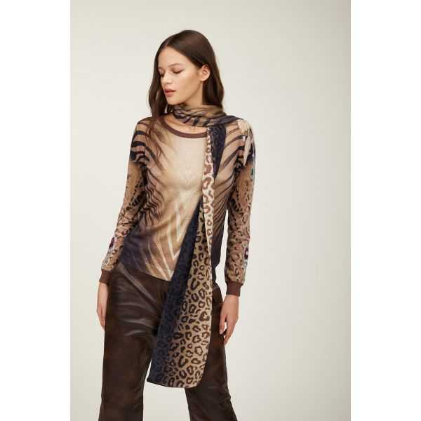 Sciarpa con stampa Animalier