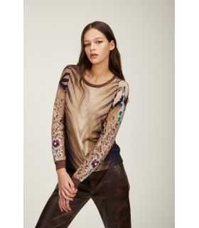 Crewneck sweater with Animalier print double use