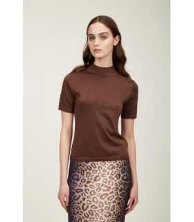 Maglia lupetto lurex con mezze maniche