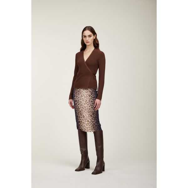Lurex crossed cardigan