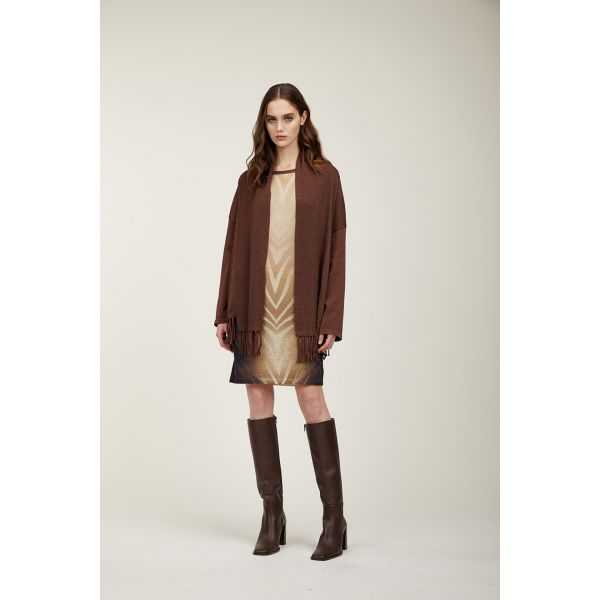 Lurex cardigan with fringes
