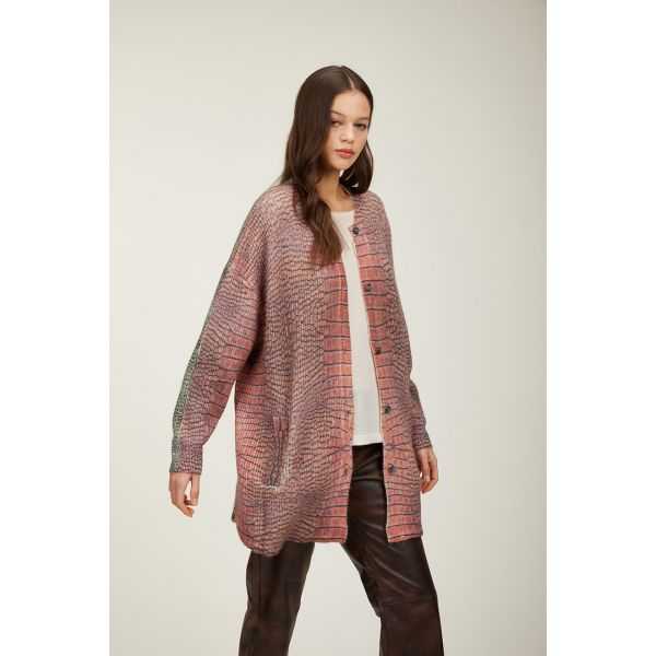 Oversize jacket with Cocco bicolor print