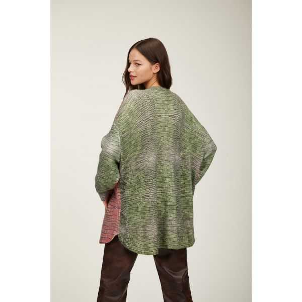Oversize jacket with Cocco bicolor print