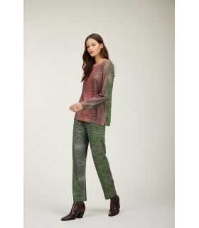 Maglia con scollo a barca oversize e stampa Cocco bicolor double use