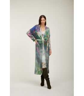 Long dustcoat with Rugiada print