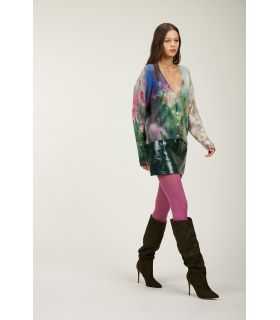 V neck jacket with Rugiada print