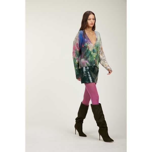 V neck jacket with Rugiada print