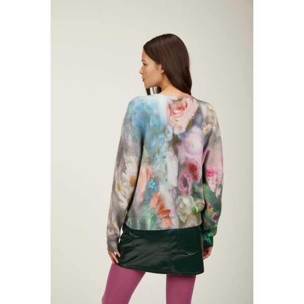 V neck jacket with Rugiada print