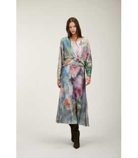 Maglia scollo a v oversize con nodo e stampa Rugiada
