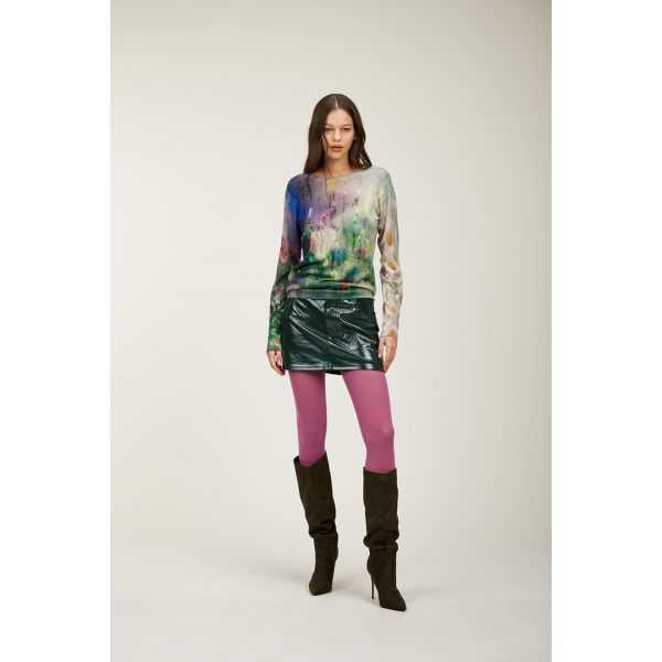 Crewneck sweater with Rugiada print double use