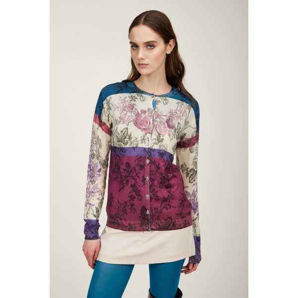 Korean jacket with Decoupage print double use