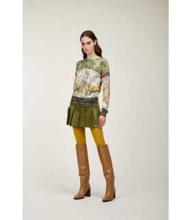 Crewneck sweater with Decoupage print double use