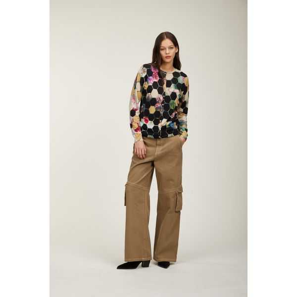 Korean jacket with Esagoni print double use