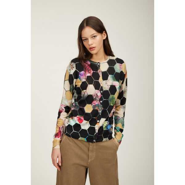 Korean jacket with Esagoni print double use