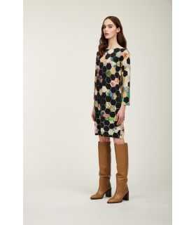 Dress with Esagoni print double use