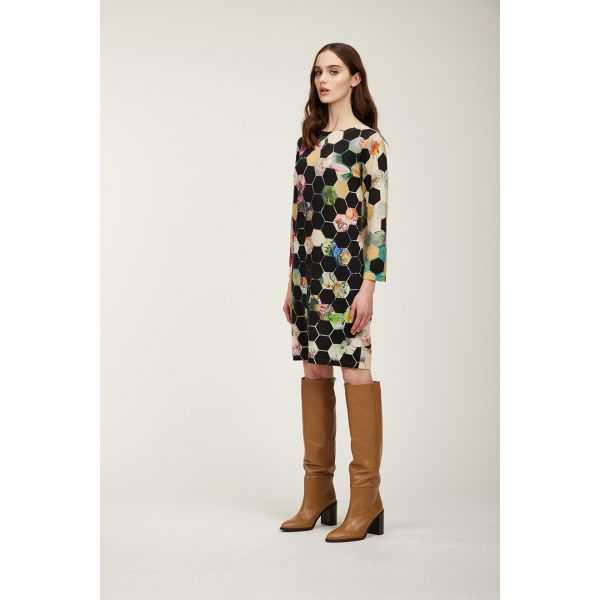 Dress with Esagoni print double use