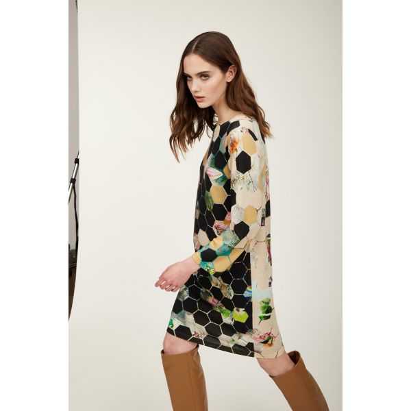 Dress with Esagoni print double use