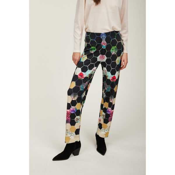 Pantaloni con stampa Esagoni
