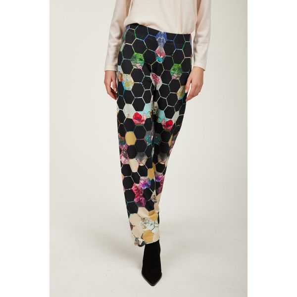 Pantaloni con stampa Esagoni