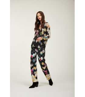Maglia girocollo oversize con stampa Esagoni double use