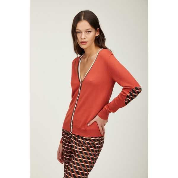V neck jacket with patch