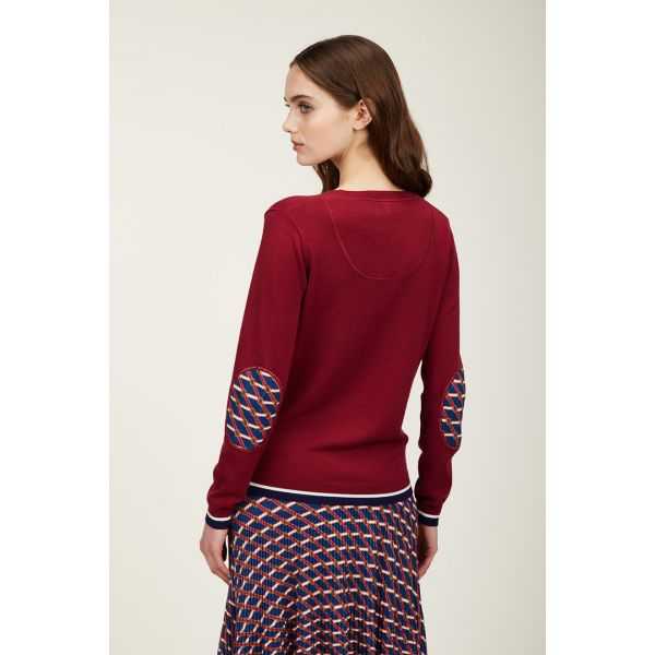 Crewneck sweater with patch