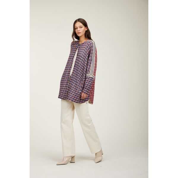 Giaccone oversize con stampa Cinture