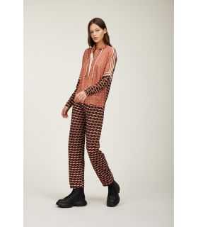 Jacket with zipper and Cinture print