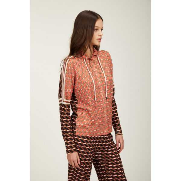 Jacket with zipper and Cinture print