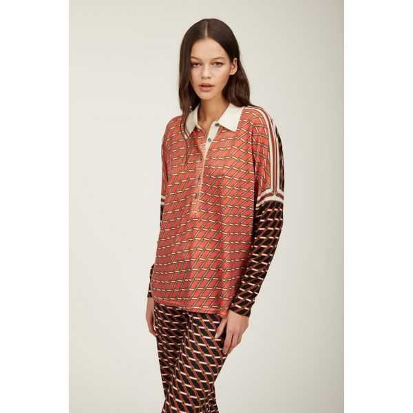 Polo sweater with Cinture print