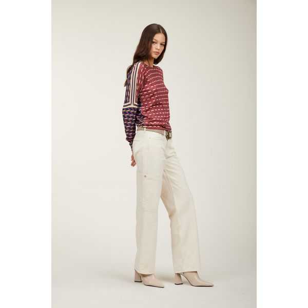 Maglia girocollo con stampa Cinture double use