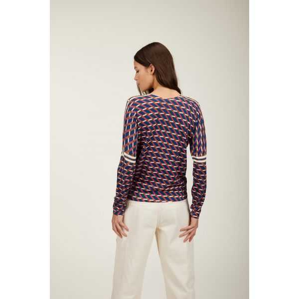 Crewneck sweater with Cinture print double use