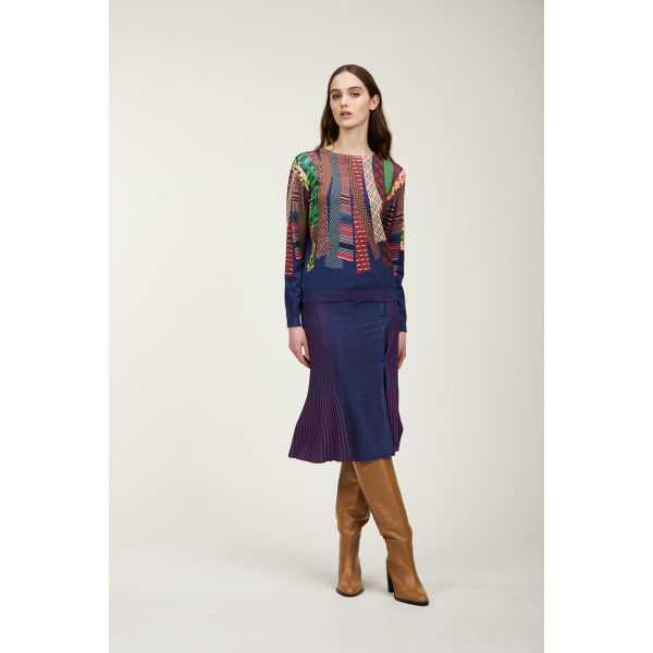 Maglia girocollo con stampa Cravatte double use