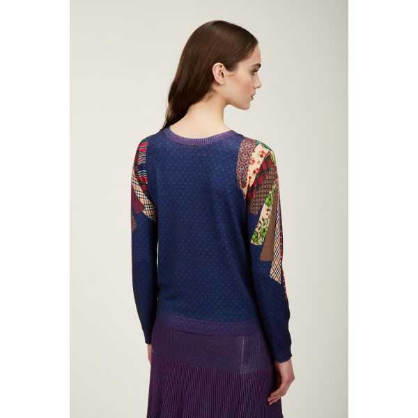 Maglia girocollo con stampa Cravatte double use
