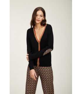 Giacca scollo v con patch