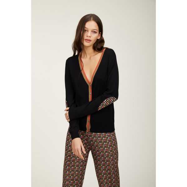 Giacca scollo v con patch
