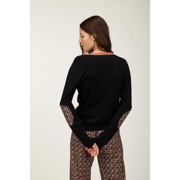 Giacca scollo v con patch