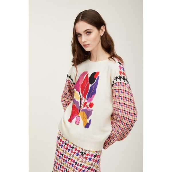 Maglia girocollo oversize con stampa Pop
