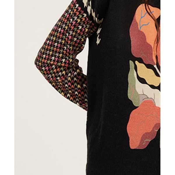 Oversize crewneck sweater with Pop print