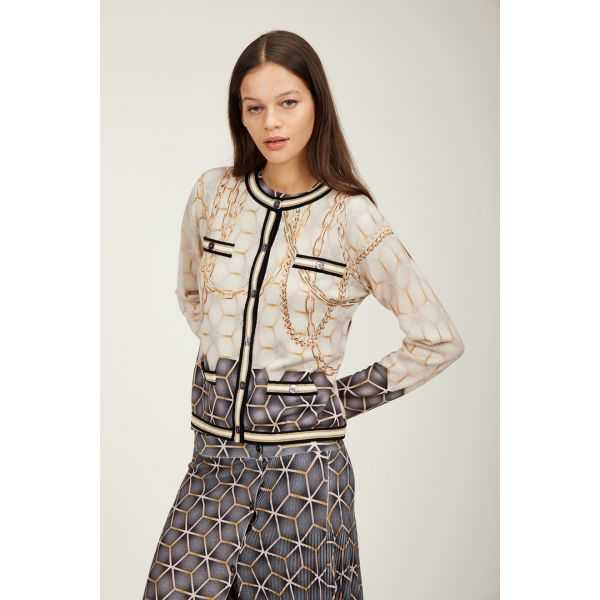 Giacca chanel con stampa Gold