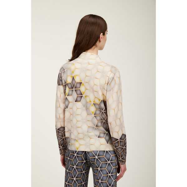 Giubbotto con zip e stampa Gold