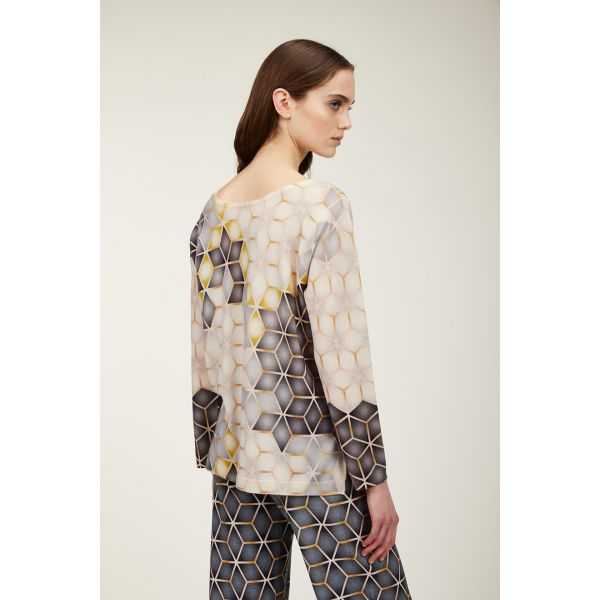 Maglia barca oversize con stampa Gold