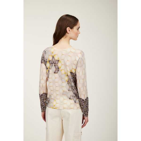 Maglia girocollo con stampa Gold dauble use