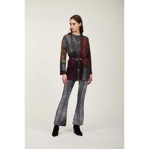 Cardigan lungo con stampa Cocco patch