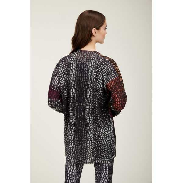 Cardigan lungo con stampa Cocco patch