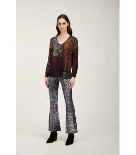 Oversize V neck sweater with Cocco patch print