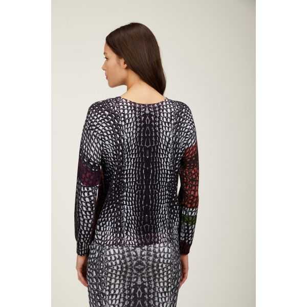 Crewneck sweater with Cocco patch print double use