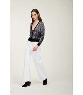 Giacca scollo v con stampa Cocco black