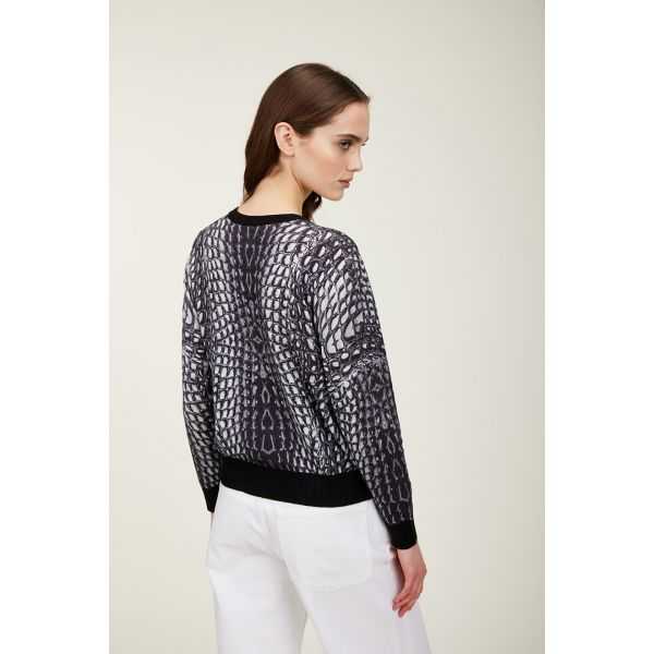Giacca scollo v con stampa Cocco black